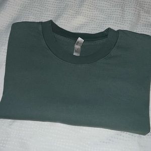 Los Angeles Apparel crewneck short sleeve wide tee T-shirt crop top casual basic